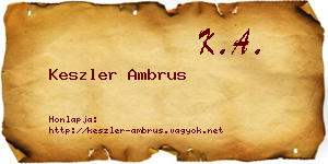 Keszler Ambrus névjegykártya